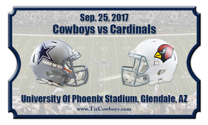 Dallas Cowboys vs Arizona Cardinals Football Tickets | Sep. 25, 2017