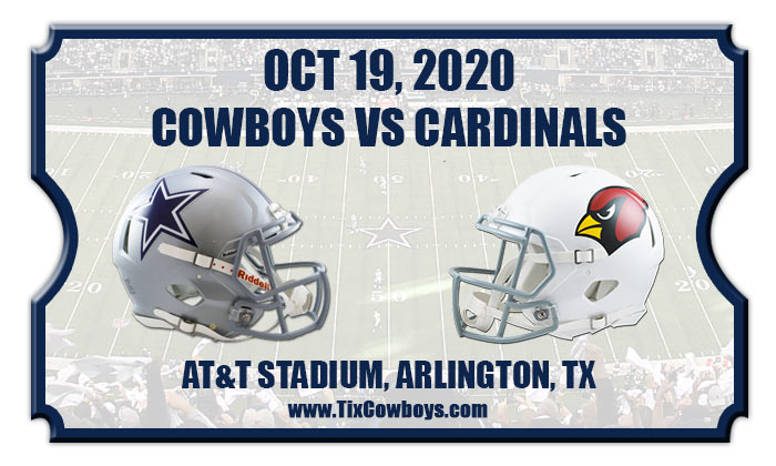 Dallas Cowboys vs Arizona Cardinals Football Tickets | 10/19/20